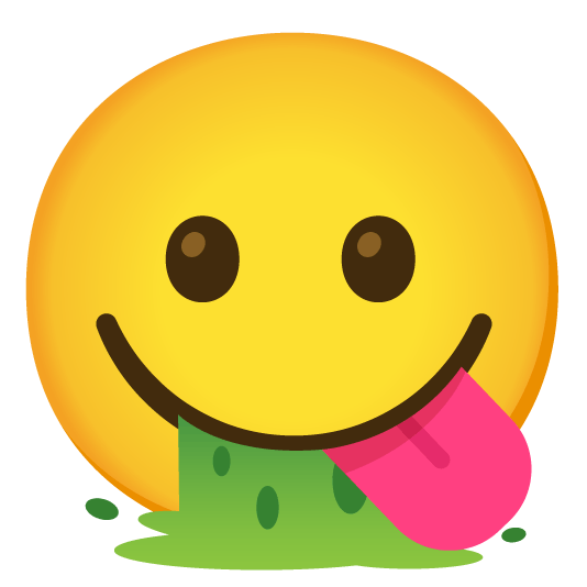 stuck out tongue face vomiting