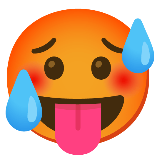 stuck out tongue hot face