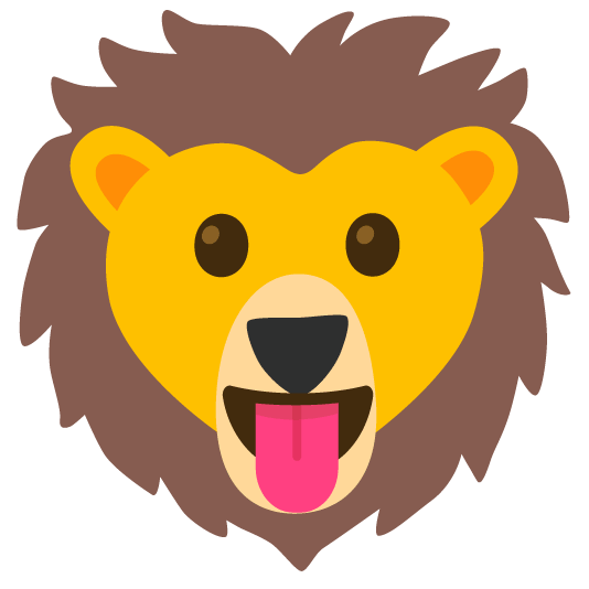 stuck out tongue lion face