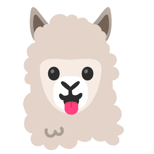 stuck out tongue llama