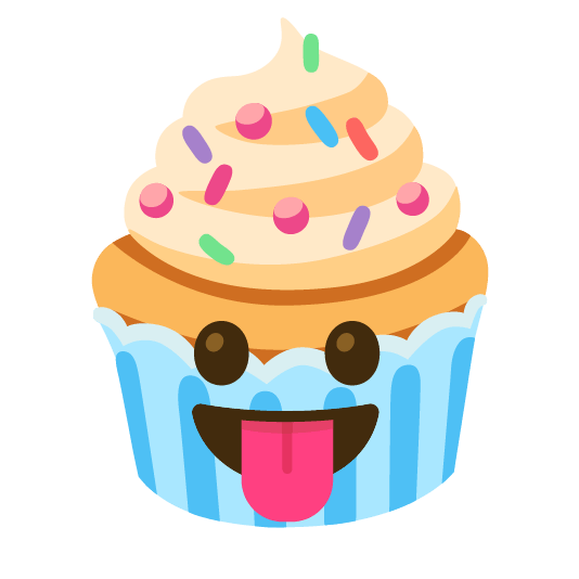 stuck out tongue cupcake