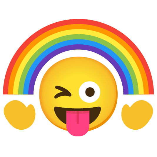 stuck out tongue winking eye rainbow