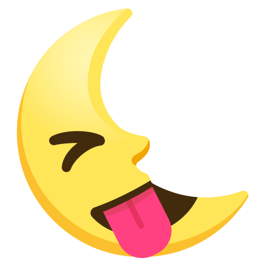 stuck out tongue winking eye last quarter moon with face