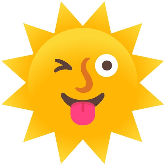 stuck out tongue winking eye sun with face
