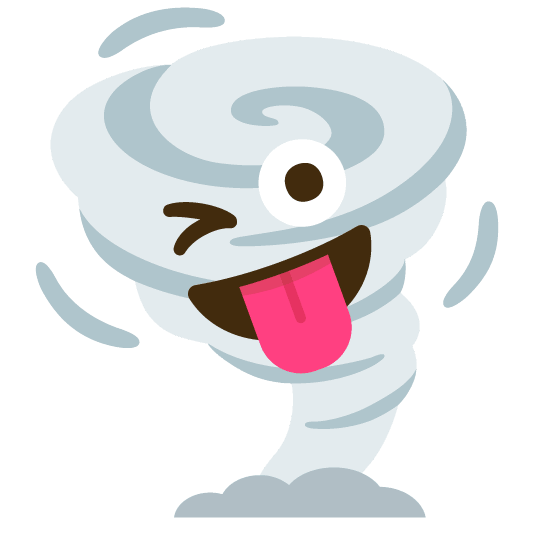 stuck out tongue winking eye tornado