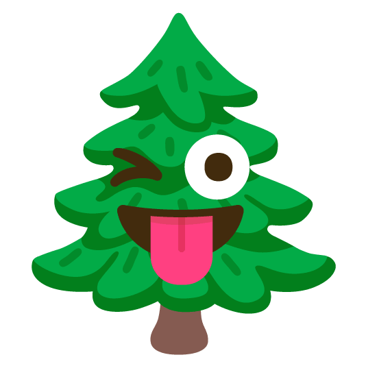 stuck out tongue winking eye evergreen tree