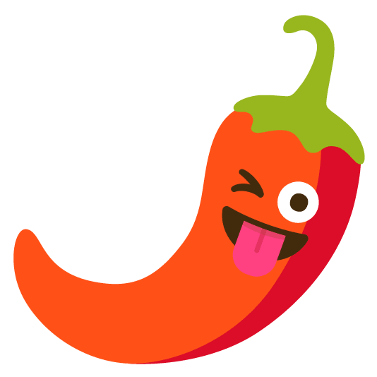 stuck out tongue winking eye hot pepper