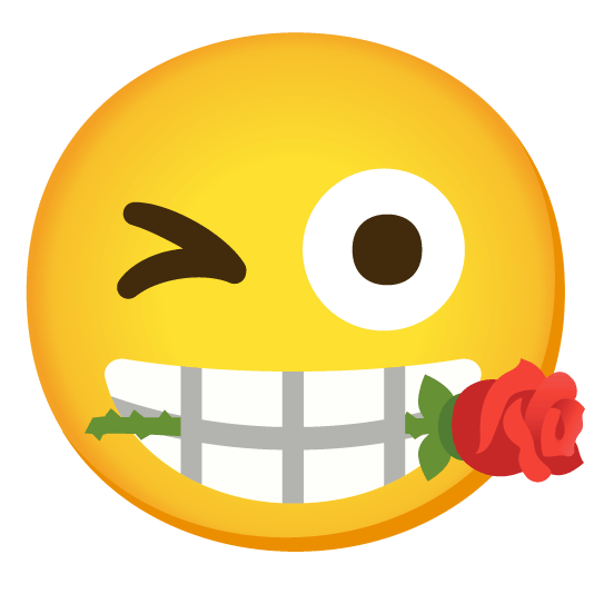 stuck out tongue winking eye rose