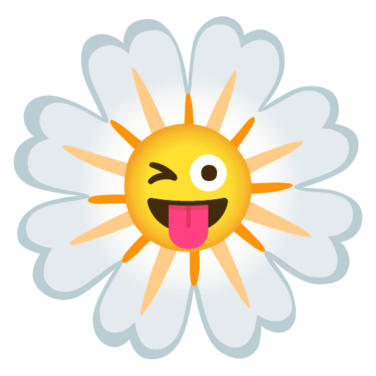 stuck out tongue winking eye blossom