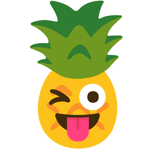 stuck out tongue winking eye pineapple