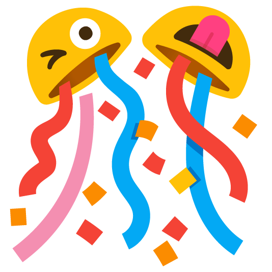 stuck out tongue winking eye confetti ball