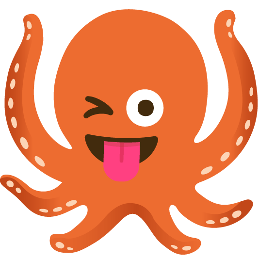 stuck out tongue winking eye octopus