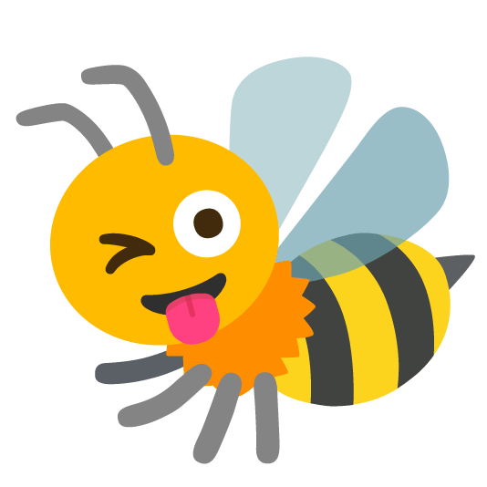 stuck out tongue winking eye bee