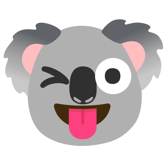 stuck out tongue winking eye koala