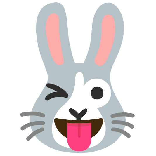 stuck out tongue winking eye rabbit