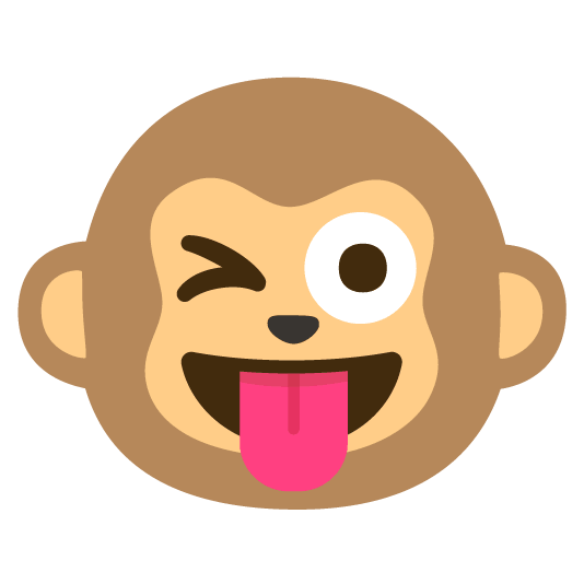 stuck out tongue winking eye monkey face
