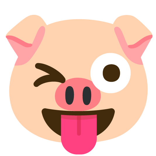 stuck out tongue winking eye pig