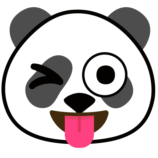 stuck out tongue winking eye panda face