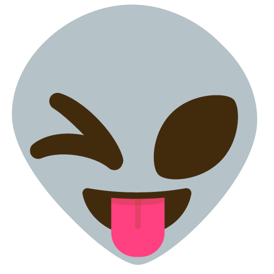 stuck out tongue winking eye alien