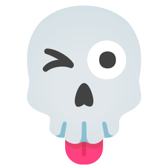 stuck out tongue winking eye skull