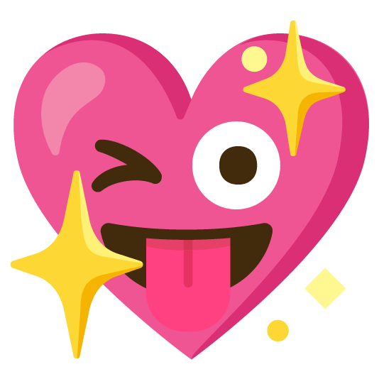 stuck out tongue winking eye sparkling heart