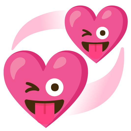 stuck out tongue winking eye revolving hearts
