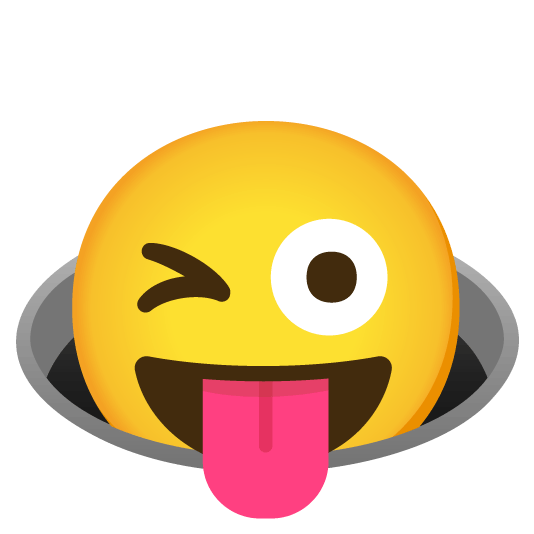 stuck out tongue winking eye hole