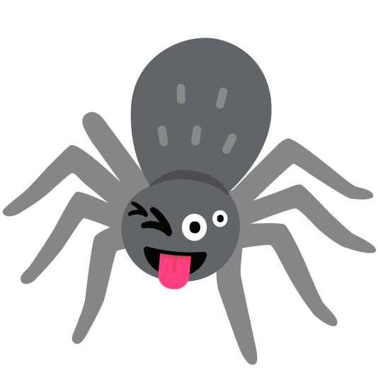 stuck out tongue winking eye spider