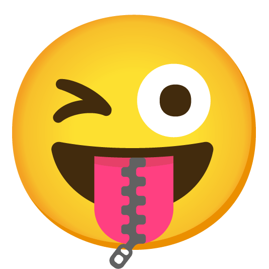 stuck out tongue winking eye zipper mouth face