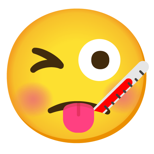 stuck out tongue winking eye face with thermometer