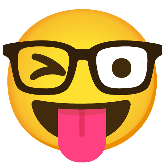 stuck out tongue winking eye nerd face