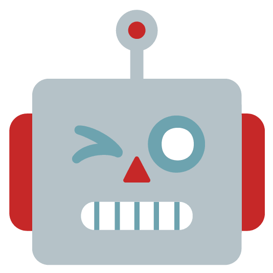 stuck out tongue winking eye robot face