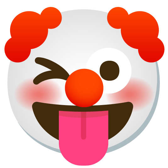 stuck out tongue winking eye clown face