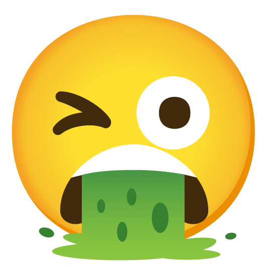 stuck out tongue winking eye face vomiting
