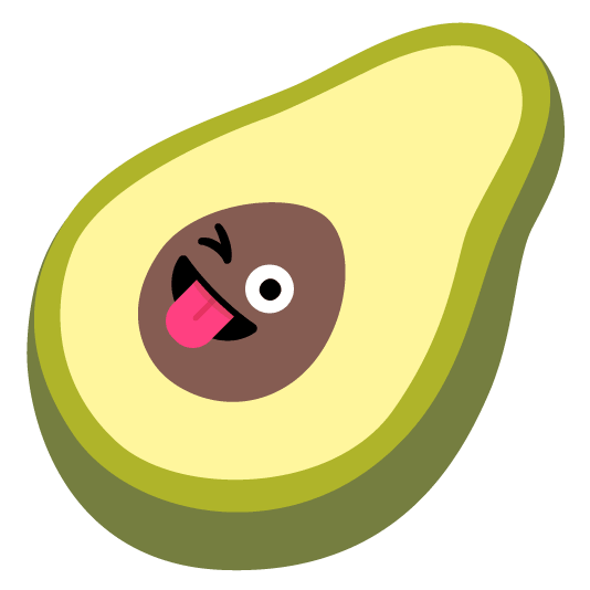 stuck out tongue winking eye avocado