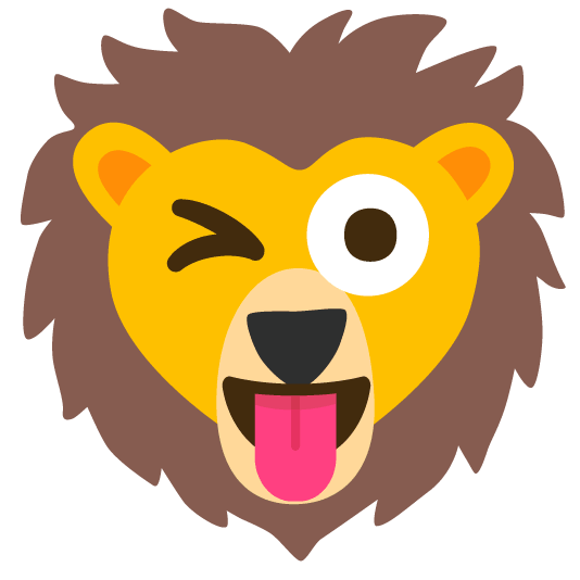 stuck out tongue winking eye lion face