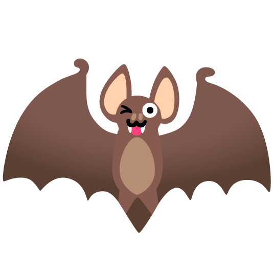 stuck out tongue winking eye bat