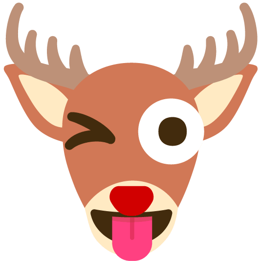 stuck out tongue winking eye deer