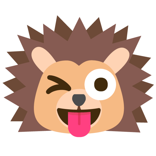 stuck out tongue winking eye hedgehog