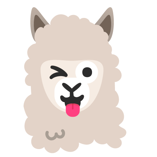 stuck out tongue winking eye llama