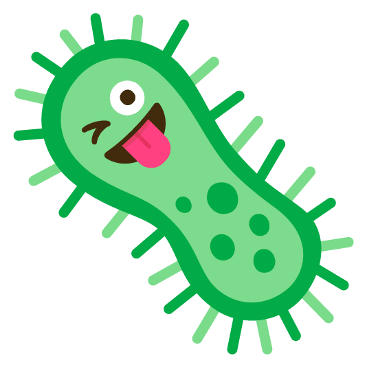 stuck out tongue winking eye microbe