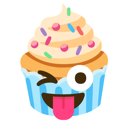 stuck out tongue winking eye cupcake