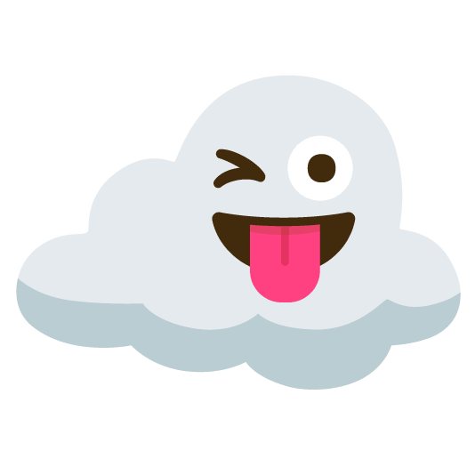 stuck out tongue winking eye cloud