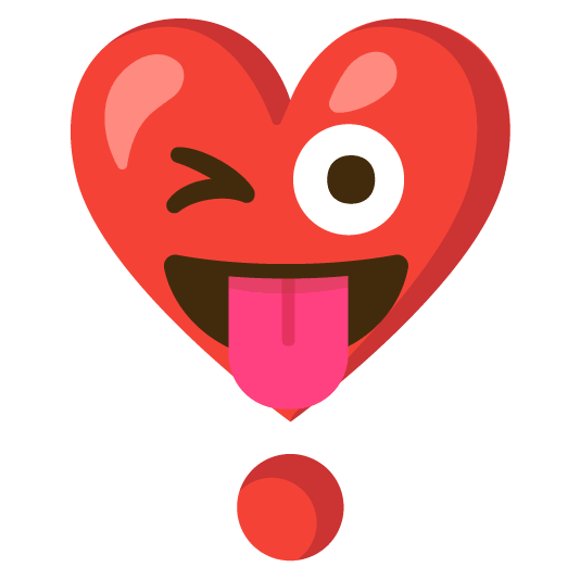 stuck out tongue winking eye heavy heart exclamation mark ornament