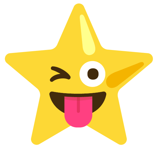stuck out tongue winking eye star