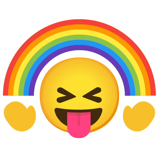 stuck out tongue closed eyes rainbow