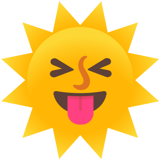 stuck out tongue closed eyes sun with face