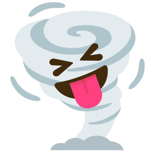 stuck out tongue closed eyes tornado