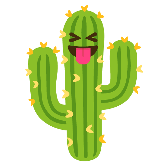 stuck out tongue closed eyes cactus