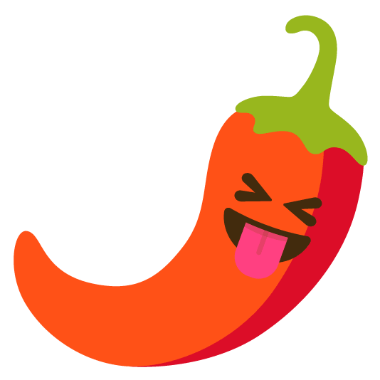 stuck out tongue closed eyes hot pepper